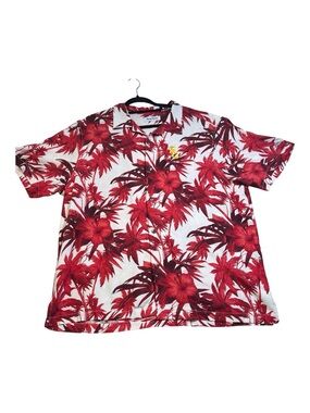 Tommy Bahama USC Trojans Silk Hawaiian Camp Shirt Men's XL Red Hibiscus